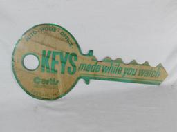 Vintage Curtis Keys Die Cut Metal Advertising Sign (2 Sided)