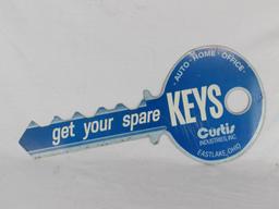 Vintage Curtis Keys Die Cut Metal Advertising Sign (2 Sided)