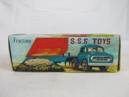 Antique SSS Japan Tin Friction Sand-Gravel Dump Truck
