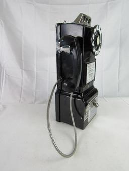 Antique 1950's Western Electric Coin Op Black Payphone (3-Slot)