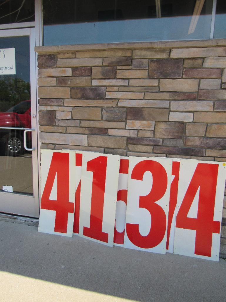 Group Vintage 3ft. Metal Gas Station "Numbers Price" Signs