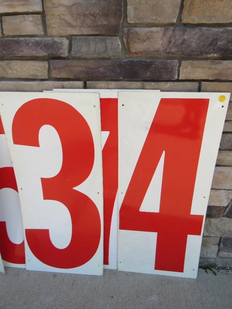 Group Vintage 3ft. Metal Gas Station "Numbers Price" Signs