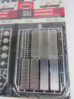 Excellent Vintage 1960's Aurora 1/25 Scale Model Customizing Chrome Parts 3-Pack