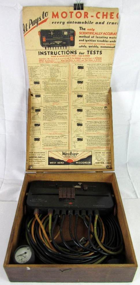 Antique Wesbar "Motor-Check" Diagnostic Machine