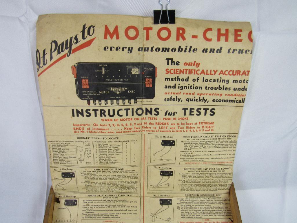 Antique Wesbar "Motor-Check" Diagnostic Machine