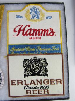 Lot (5) Vintage Large Sewn Beer Advertising Patches- Hamm's, Erlanger, Pearl, Schlitz