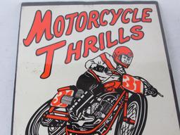 Authentic 1960's-70's "Motorcycle Thrills" Croswell (Mich.) Fairgrounds Racing Poster
