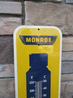 Vintage Monroe Shock Absorbers 27" Metal Advertising Thermometer