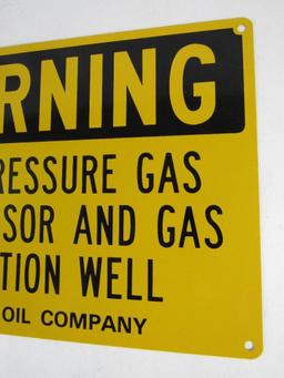 Vintage High Pressure Gas- GETTY OIL COMPANY NOS Steel Sign