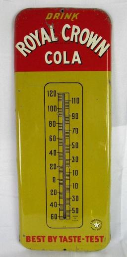 Antique Royal Crown RC Cola Metal Advertising Thermometer