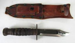 Excellent Signed MILPAR Vietnam Era Pilot Survival Fighting Knife w/ Sheath