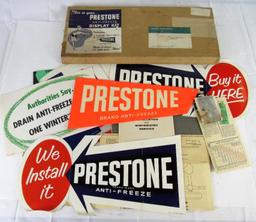 Vintage 1957 Prestone Anti-Freeze Advertising Display Sign Kit in Orig. Mailer Box