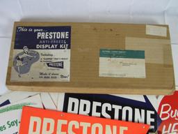 Vintage 1957 Prestone Anti-Freeze Advertising Display Sign Kit in Orig. Mailer Box