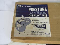 Vintage 1957 Prestone Anti-Freeze Advertising Display Sign Kit in Orig. Mailer Box