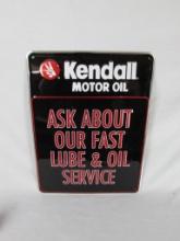 Kendall Motor Oil "Lube & Oil Service Station" Embossed Metal Sign NOS