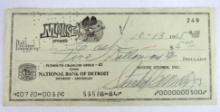 Rare Original 1965 Mouse Studios Cancelled Check signed by Stanley "Mouse" Miller