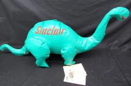 Vintage Sinclair Gas Station Inflatable Dino w/ 1952 Sinclair Greeting Card w/ Gas Pumps