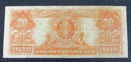 1922 $20 Gold Certificate Large Note