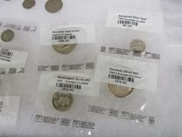 Large Lot Mostly US 90% Silver Coins. Quarters Dimes Halves ++