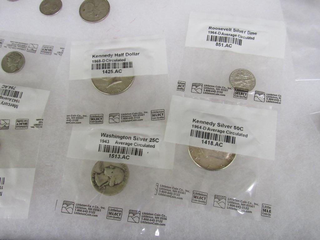 Large Lot Mostly US 90% Silver Coins. Quarters Dimes Halves ++