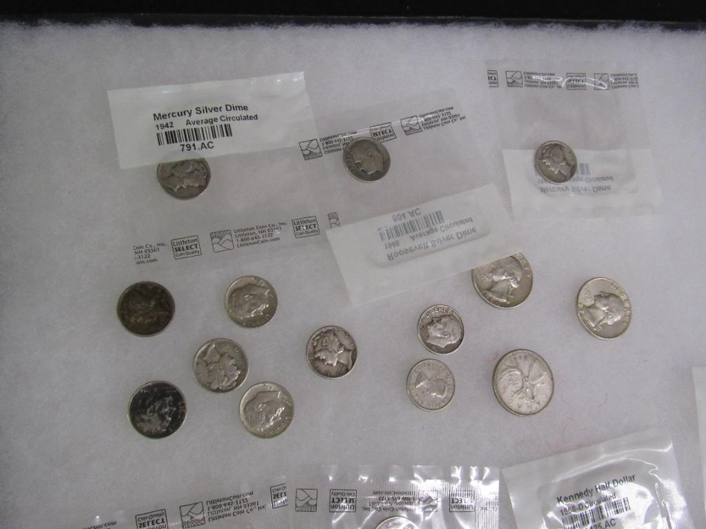 Large Lot Mostly US 90% Silver Coins. Quarters Dimes Halves ++