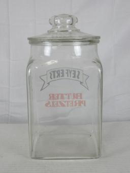 Vintage Seyfert's Butter Pretzels Counter/ Store Jar 13"