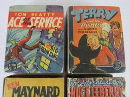 Lot (4) 1930's Big Little Books BLB- Terry and Pirates, Ken Maynard, Huck Finn++