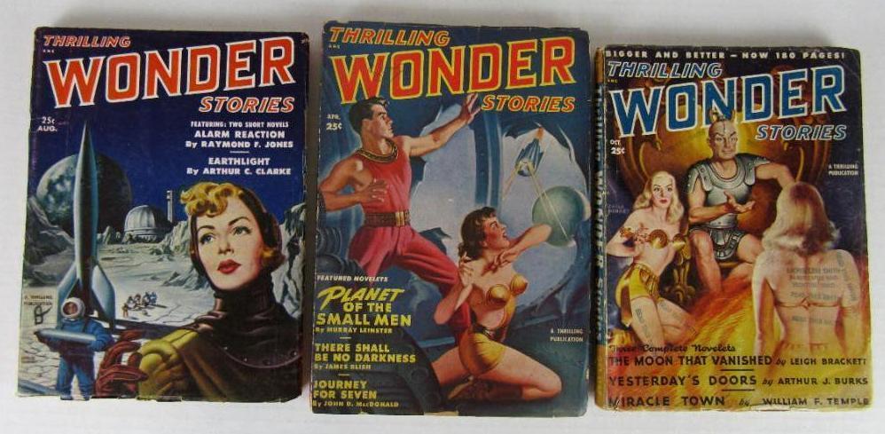 Lot (3) Thrilling Wonder Stories (1940s/50's) Sci-Fi/ GGA Pulps