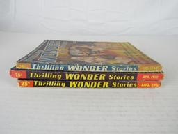 Lot (3) Thrilling Wonder Stories (1940s/50's) Sci-Fi/ GGA Pulps