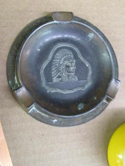 Grouping Antique Native American Indian Items- Harmonica, Ashtray, Letter Openers, etc.