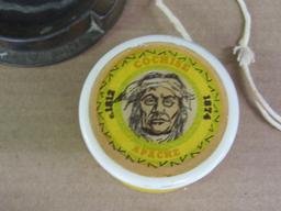 Grouping Antique Native American Indian Items- Harmonica, Ashtray, Letter Openers, etc.