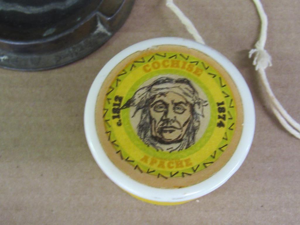 Grouping Antique Native American Indian Items- Harmonica, Ashtray, Letter Openers, etc.