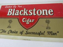 Vintage Blackstone Cigars Tin Sign 10 x 18" (1950's/60's)