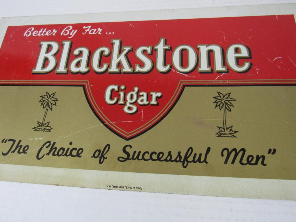 Vintage Blackstone Cigars Tin Sign 10 x 18" (1950's/60's)