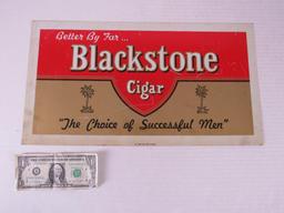 Vintage Blackstone Cigars Tin Sign 10 x 18" (1950's/60's)