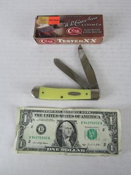 Case XX #3254CV Yellow Delrin Large Trapper Knife MIB