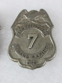 Rare Matching Pair Nash - Kelvinator Automobiles Plant Security Chest & Hat Badge
