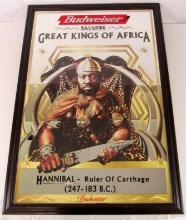 Vintage Budweiser "Great Kings of Africa" Hannibal Ruler of Carthage Beer Mirror