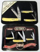 Beautiful Schrade Old Time Collector's Folding Knife Set MIB