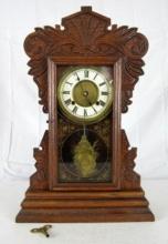 Antique Oak Cased Gingerbread/ Parlor Clock