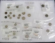 Large Lot Mostly US 90% Silver Coins. Quarters Dimes Halves ++