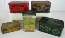 Lot (5) Antique Tobacco Tins Laredo, Wild Fruit, Belfast++