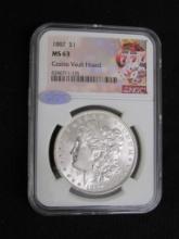 1887 US Morgan Silver Dollar NGC MS 63 Casino Vault Hoard