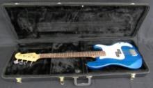 Excellent Vintage Glarry "B" Electric 4 String Bass Guitar w/ Case