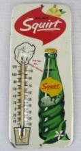 Excellent 1963 Enjoy Squirt 14" Embossed Metal Advertising Thermometer