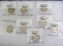 Lot (8) Asst. US Franklin Silver Half Dollars ($4.00 Face)