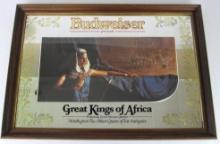 Vintage Budweiser "Great Kings of Africa" Hatshepsut- Queen of Antiquity Beer Mirror