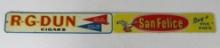 Antique R. G. Dunn San Felice Cigars Embossed Metal Tin Tacker Door Push Sign
