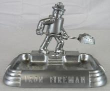 Outstanding Advance Products (Cleveland, OH) "Iron Fireman" Art Deco Metal Ashtray
