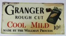 Antique Granger Tobacco Tin Graphic Sign 12 x 24"